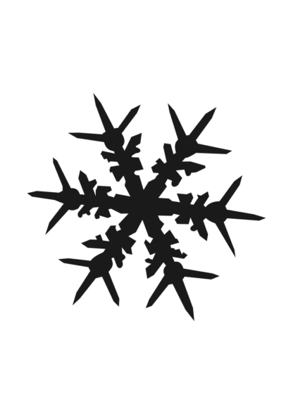 Frozen Snowflake Black and White Free SVG File
