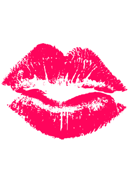 Pink Lipstick Kiss - free svg file for members
