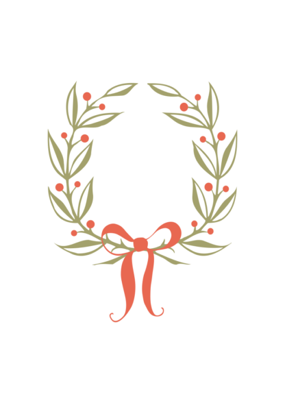 Circle Ornamental Wreath with Ribbon Free SVG File
