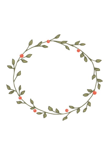 Rounded Slim Ornamental Wreath Free SVG File