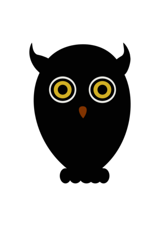 Black Owl Clipart Free SVG File