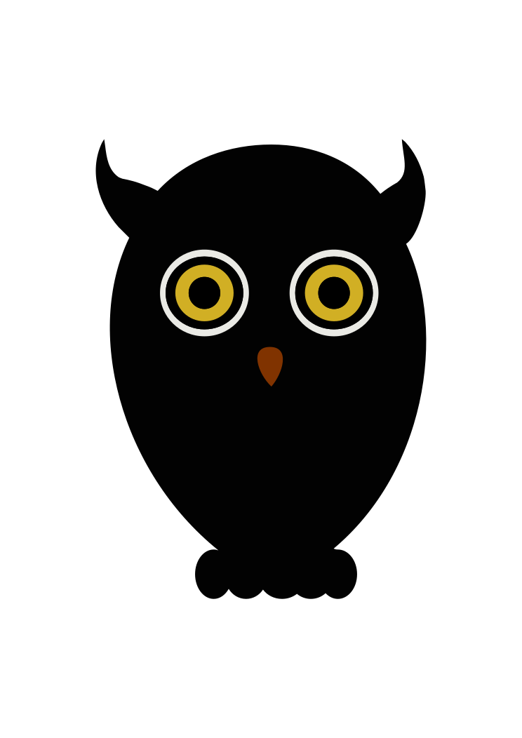 Black Owl Clipart Free SVG File - SVG Heart