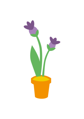 Purple Bloom Flower in Pot Clipart Free SVG File
