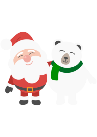 Santa Claus and Polar Bear Clipart - free svg file for members