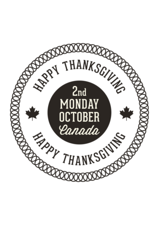 Canada Happy Thanksgiving Logo Black and White Clipart Free SVG File