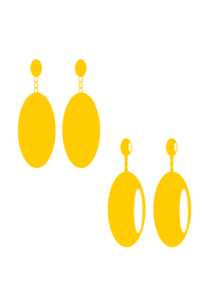 Yellow Earrings Clipart Free SVG File - SVG Heart