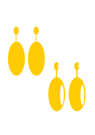 Yellow Earrings Clipart Free SVG File