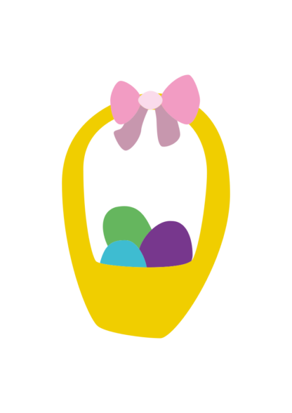 Easter Basket with Eggs Clipart Free SVG File