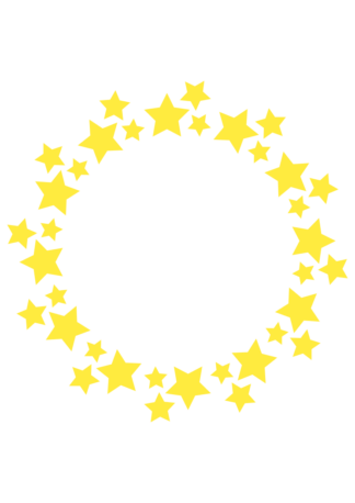 Yellow Stars Circle Monogram Frame - free svg file for members