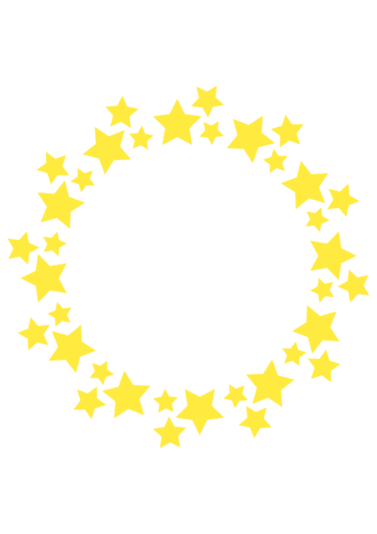 Yellow Stars Circle Monogram Frame - free svg file for members