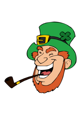 Smiling Leprechaun with Pipe Saint Patrick's Day Clipart Free SVG File