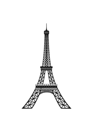 Eiffel Tower Black and White Clipart - free svg file for members