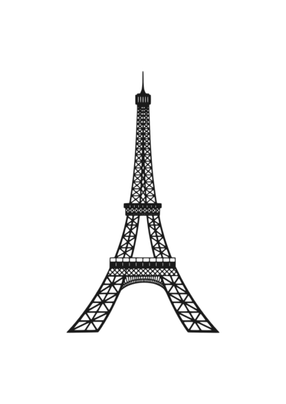 Eiffel Tower Black and White Clipart - free svg file for members