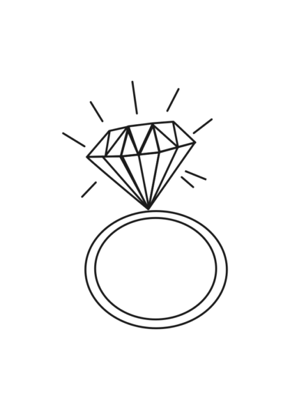 Wedding Ring with Diamond Clipart - free svg file for members