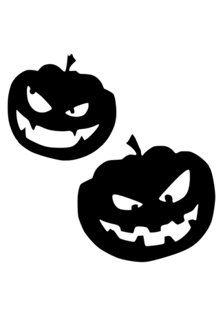 Scary Halloween Pumpkin faces Silhouette - free svg file for members