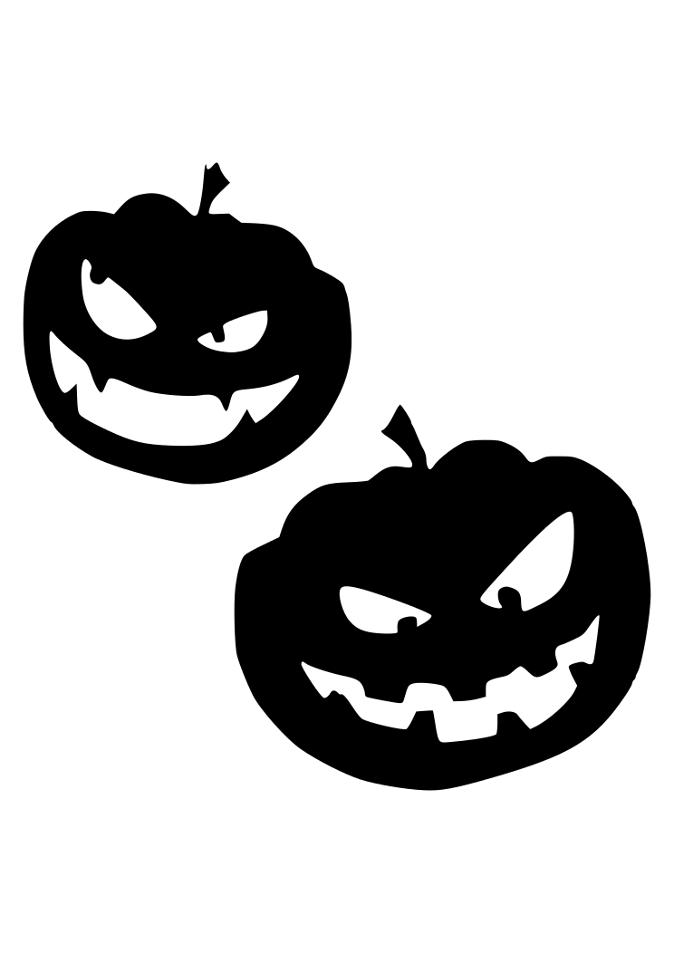 Scary Halloween Pumpkins Silhouette Free SVG File - SvgHeart.com