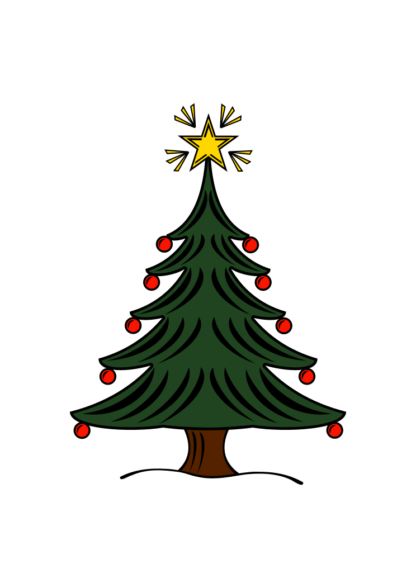 Christmas Pine Tree Clipart, decorative Free SVG File