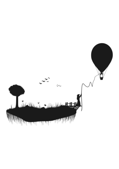 Dreaming Tree Flying Island Silhouette Free SVG File