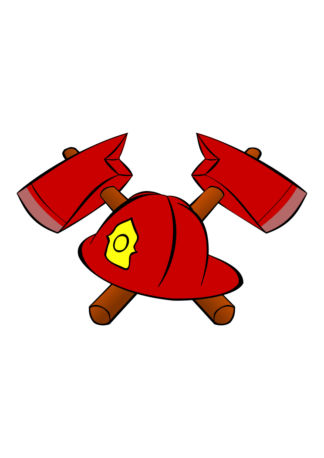 Fireman crossed Axe and Hat Clipart - free svg file for members