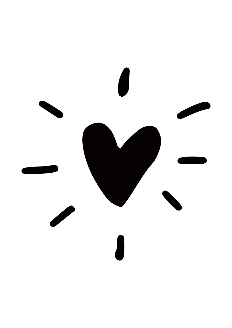 black clipart heart white