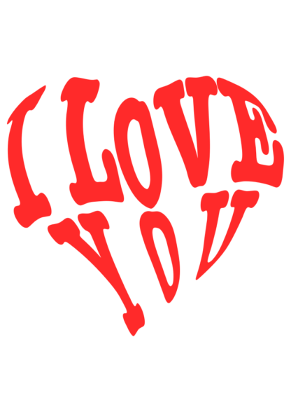 I Love You Heart Shape Symbol Free SVG File