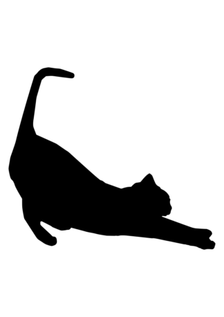 Stretching Cat Silhouette - free svg file for members
