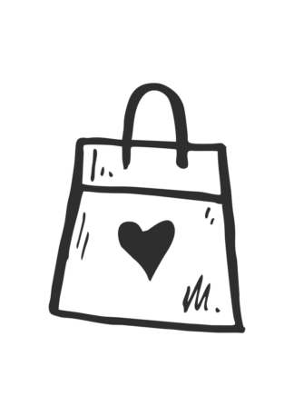 Simple Bag Outline with Heart Free SVG File
