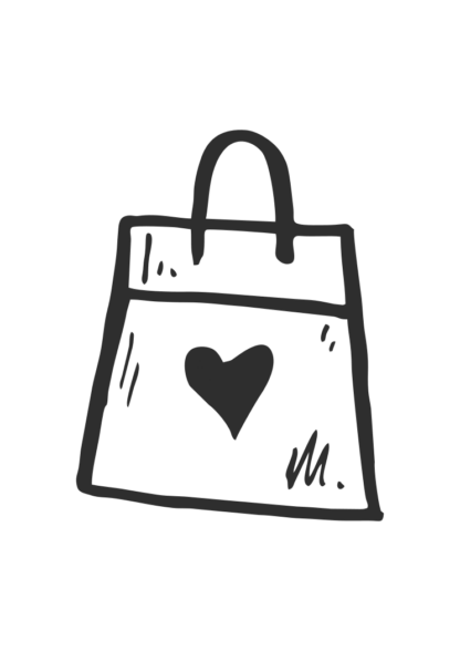 Simple Bag Outline with Heart Free SVG File