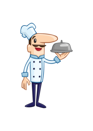 Cook Chef with Tray Clipart Free SVG File