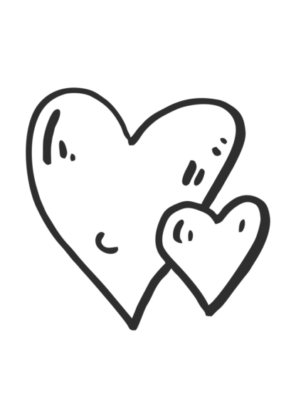 Double Heart Outline Free SVG File