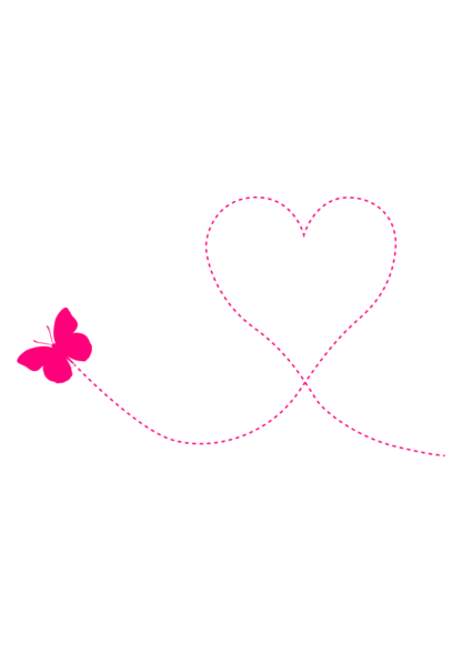 Flying Butterfly Heart Outline Free SVG File