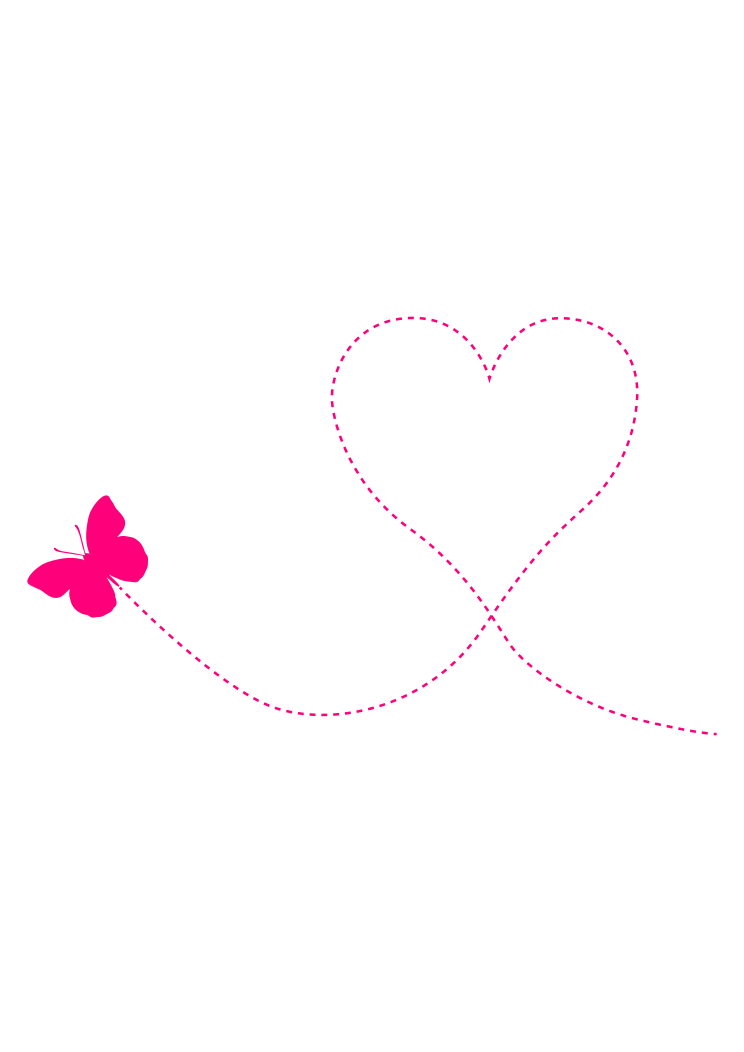 Flying Butterfly Heart Outline Free SVG File - SVG Heart