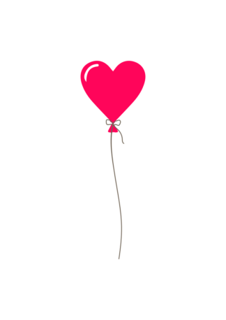 Pink Heart Balloon Free SVG File