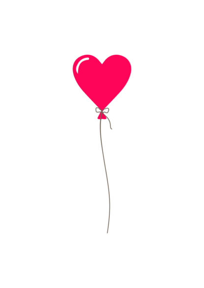 Pink Heart Balloon Free SVG File