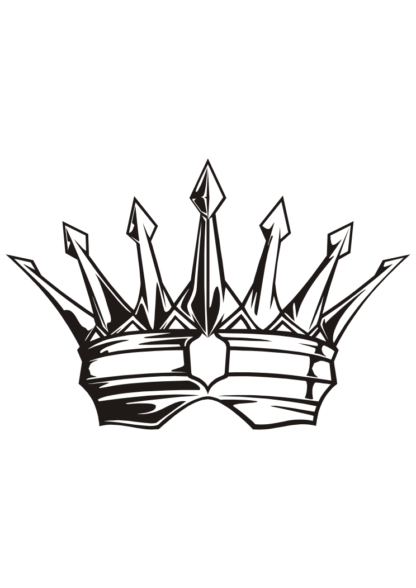 King Crown Black and White Clipart Free SVG File