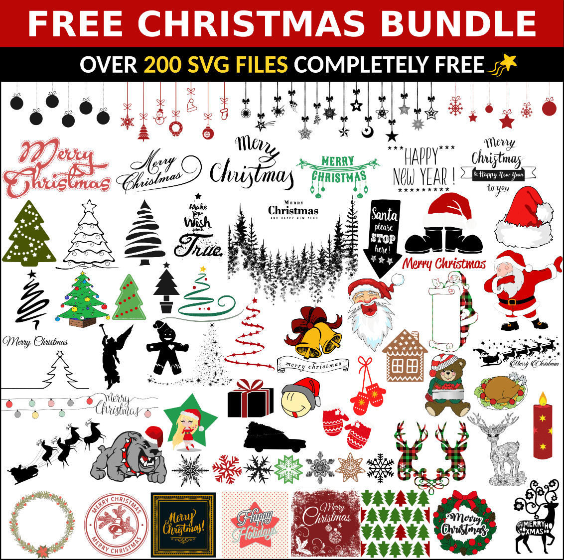 Christmas Bundle - Over 200 Free SVG Files - SVG Heart