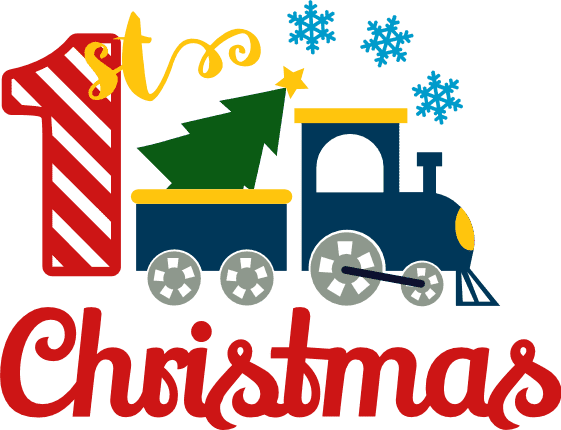 1st-christmas-train-with-tree-newborn-baby-free-svg-file-SvgHeart.Com