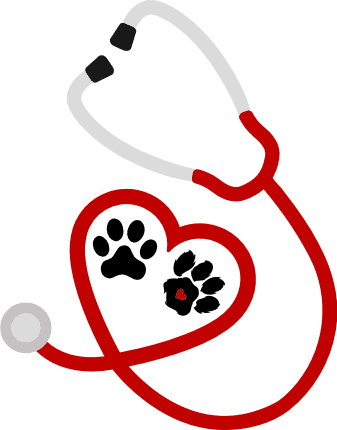 Pawprint in stethoscope tag – I love Veterinary