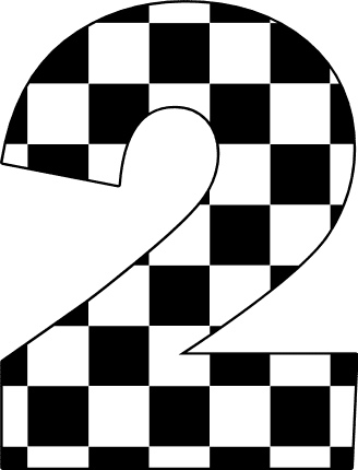 checkered number 2, racing free svg file - SVG Heart