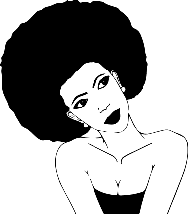 Black Woman, Curly Afro Hair Free Svg File | SVG Heart
