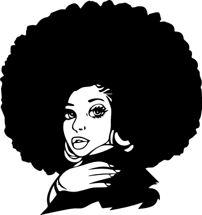 Afro Girl With Curly Hair, Black Woman Free Svg File | SVG Heart