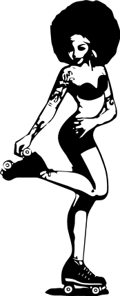 afro-girl-stand-on-one-leg-with-roller-shoes-black-women-free-svg-file-SvgHeart.Com