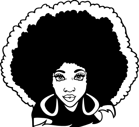 afro-girl-with-curly-hair-and-earrings-black-woman-free-svg-file-SvgHeart.Com