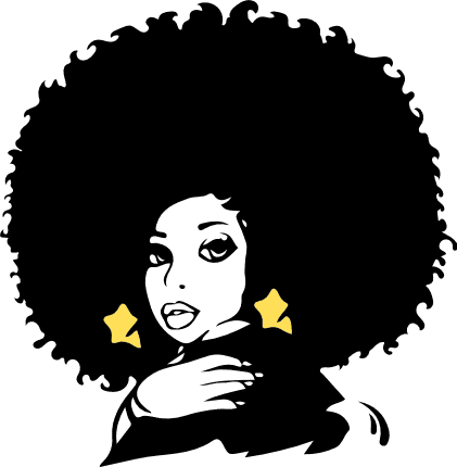 Afro Girl With Curly Hair And Earrings, Black Women Free Svg File | SVG  Heart