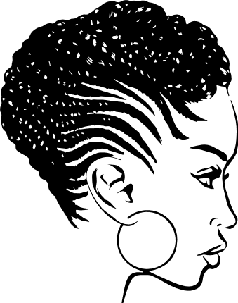 afro-girl-with-earrings-black-woman-free-svg-file-SvgHeart.Com