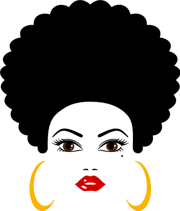 afro-girl-with-earrings-black-woman-free-svg-file-SvgHeart.Com