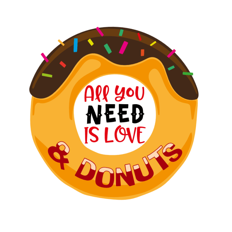All You Need Is Love And Donuts Free Svg File SVG Heart