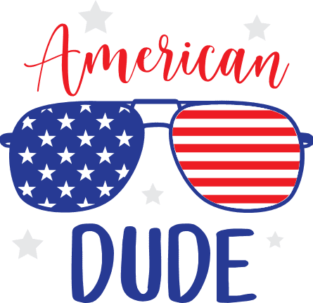 american dude, USA flag Sunglasses, 4th of july free svg file - SVG Heart