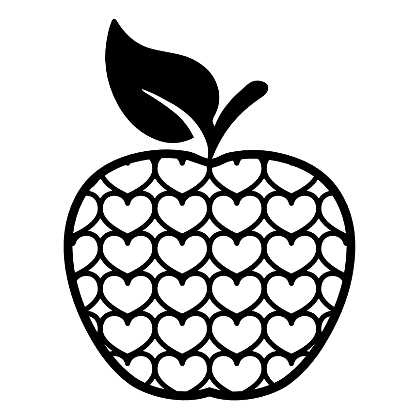 apple-with-hearts-fruit-decoration-free-svg-file-SvgHeart.Com