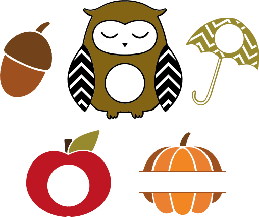autumn-elements-monogram-frame-bundle-owl-umbrella-fall-free-svg-file-SvgHeart.Com